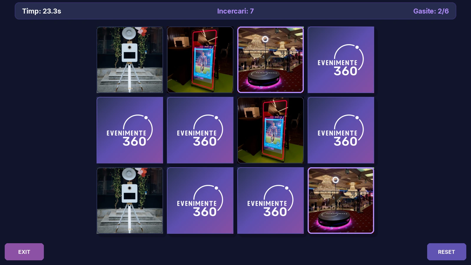 Memory Game — gameplay branded la eveniment corporate