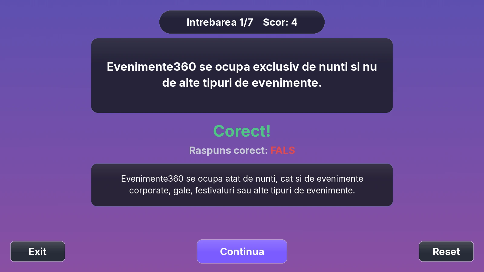 Activare BTL cu jocul interactiv True or False