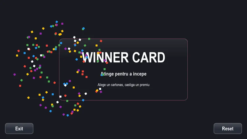Joc interactiv Winner Card personalizat pentru evenimente pe touchscreen 43 inch - Evenimente360