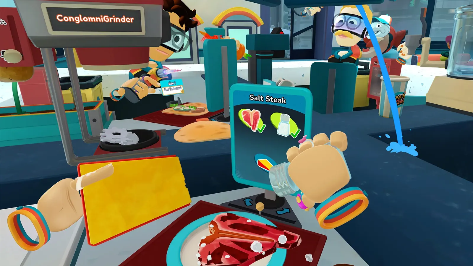 Job Simulator ruland pe headset Meta Quest 3 la un eveniment corporate