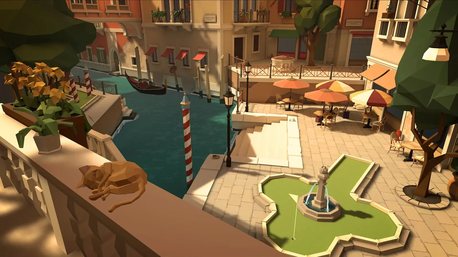 Walkabout Mini Golf ruland pe headset Meta Quest 3 la un eveniment corporate